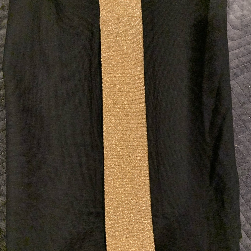 TIBI tuxedo trouser pant. Black with metallic gold accent. Size 6. NWOT